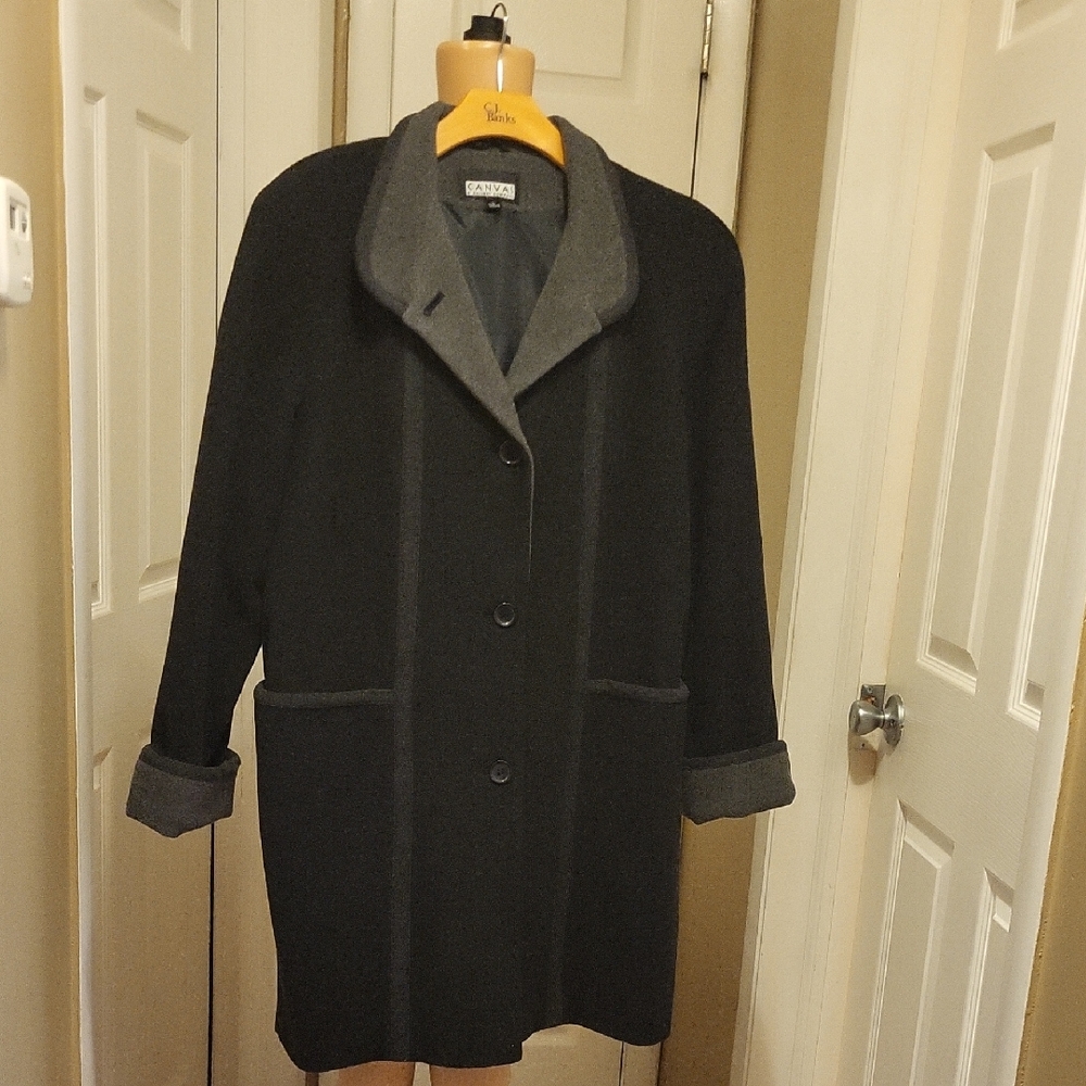 Bella Canvas Black and Gray Pea Coat